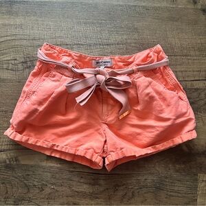 Juicy Couture coral Waist Shorts with belt Y2K vintage